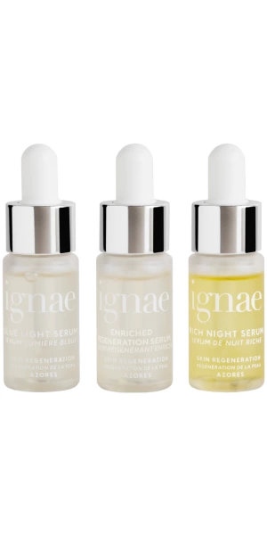 Ignae Serum Discovery Kit: Powered by our EPC Factor, Ignae’s serums were formatted to be used individually but combined together in this potent trio of serums work synergistically to rapidly repair, hydrate & regenerate.